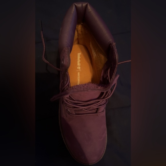 Purple Timberland Boots. European size 37. Size 4.5 US. - Picture 4 of 5